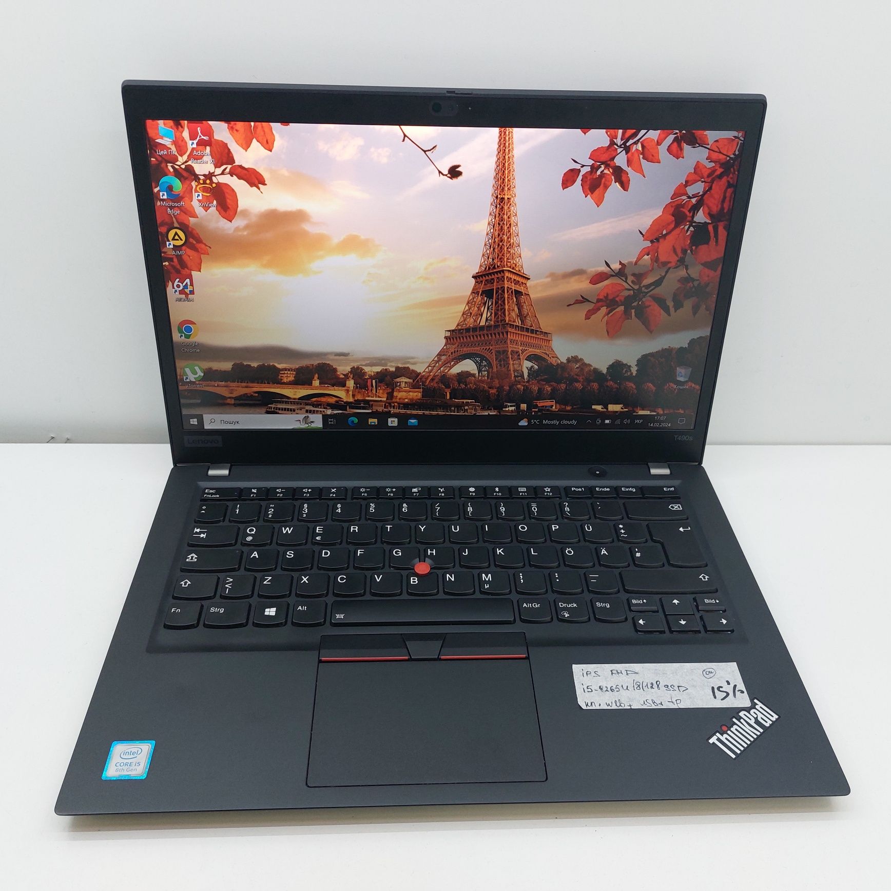 Ноутбук Lenovo ThinkPad T490S 14.1 FHD IPS/ i5-8265U/8 RAM/ 128 SSD бу