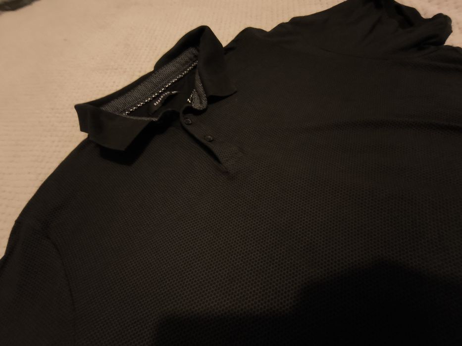 Koszulka Męska Polo Czarna Krótki Rękaw Reserved XXL