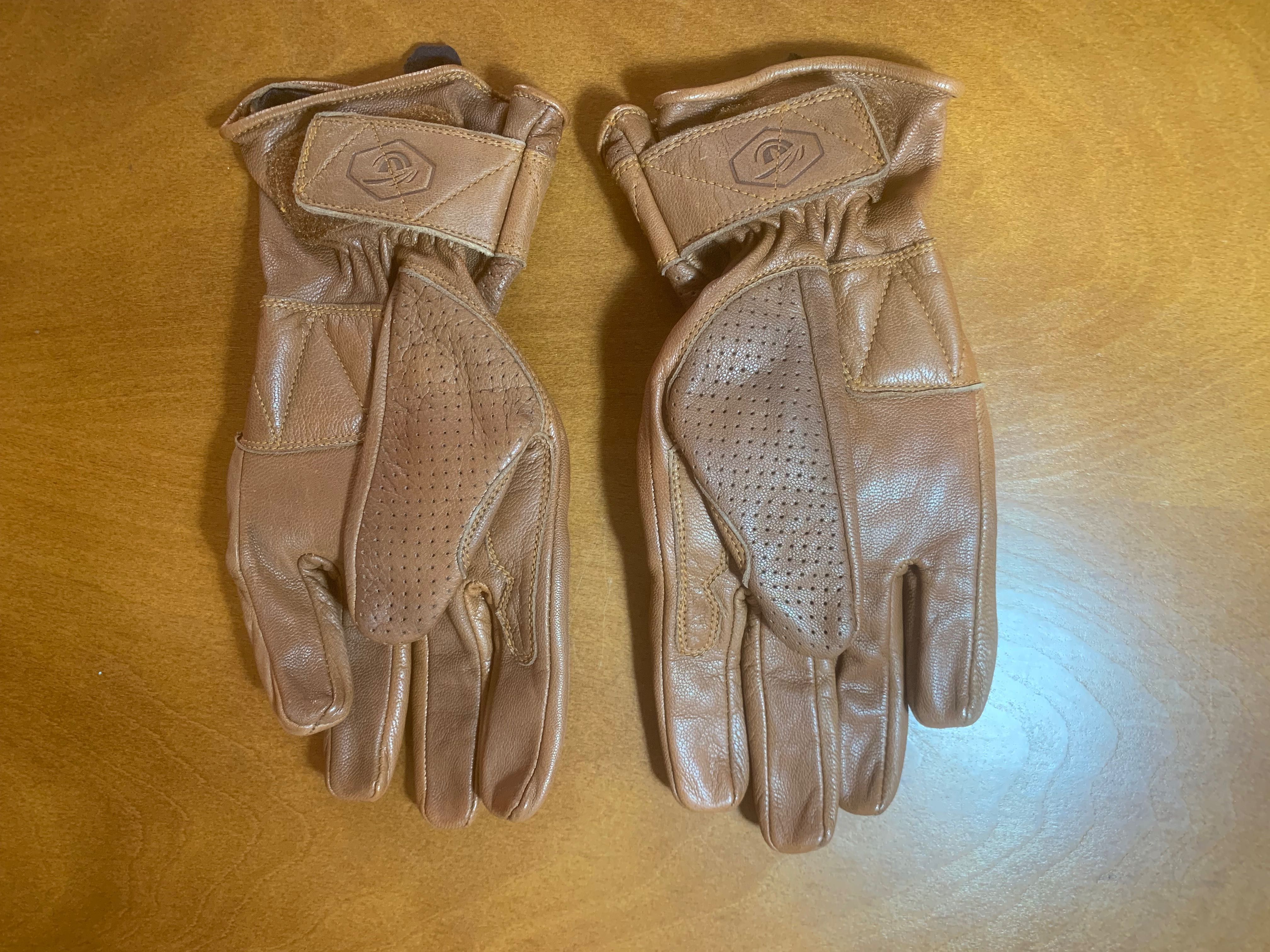 Luvas pele moto vintage drenaline M novas