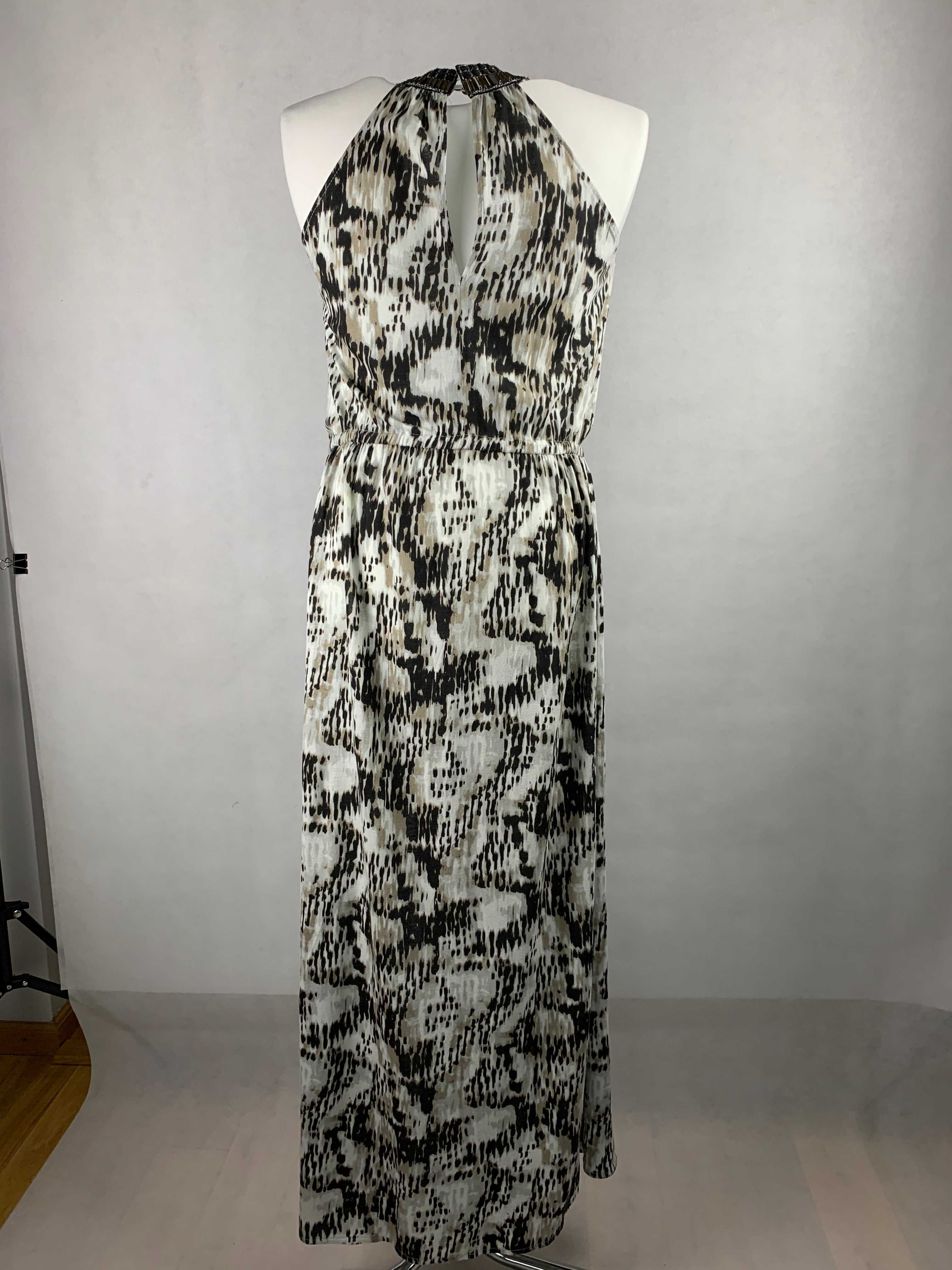 NOWA długa sukienka TAIFUN boho.aplikacja koraliki 44