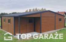 Garaż blaszany z wiatką / Na wymiar / 9x6 Dwuspadowy / Producent Garaż