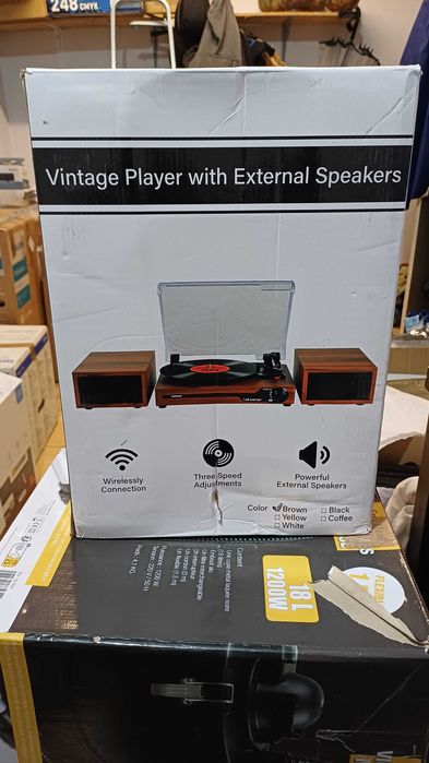 Odtwarzacz płyt winylowych z głośnikami,Przenośny gramofon Bluetooth