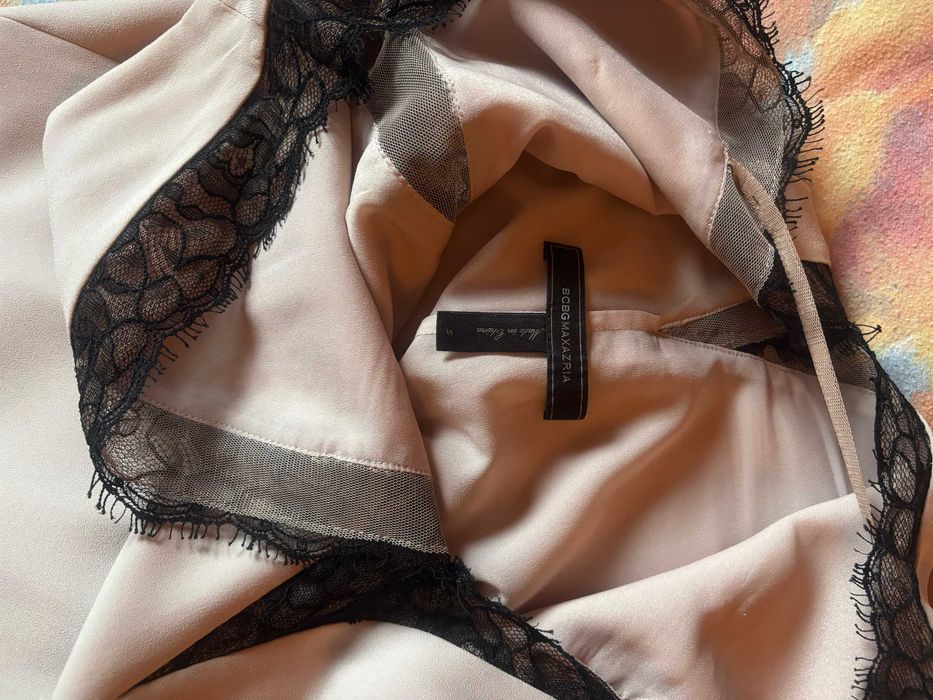 sukienka długa wieczorowa w stylu retro, kolor cielisty, BCBG