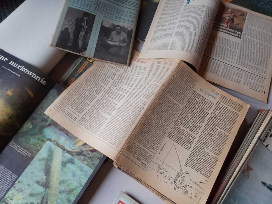 "Wiadomości Wędkarskie" archiwalne numery, zestaw 121 sztuk