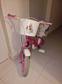Biclicleta criança roda 12'' princesas com cesto