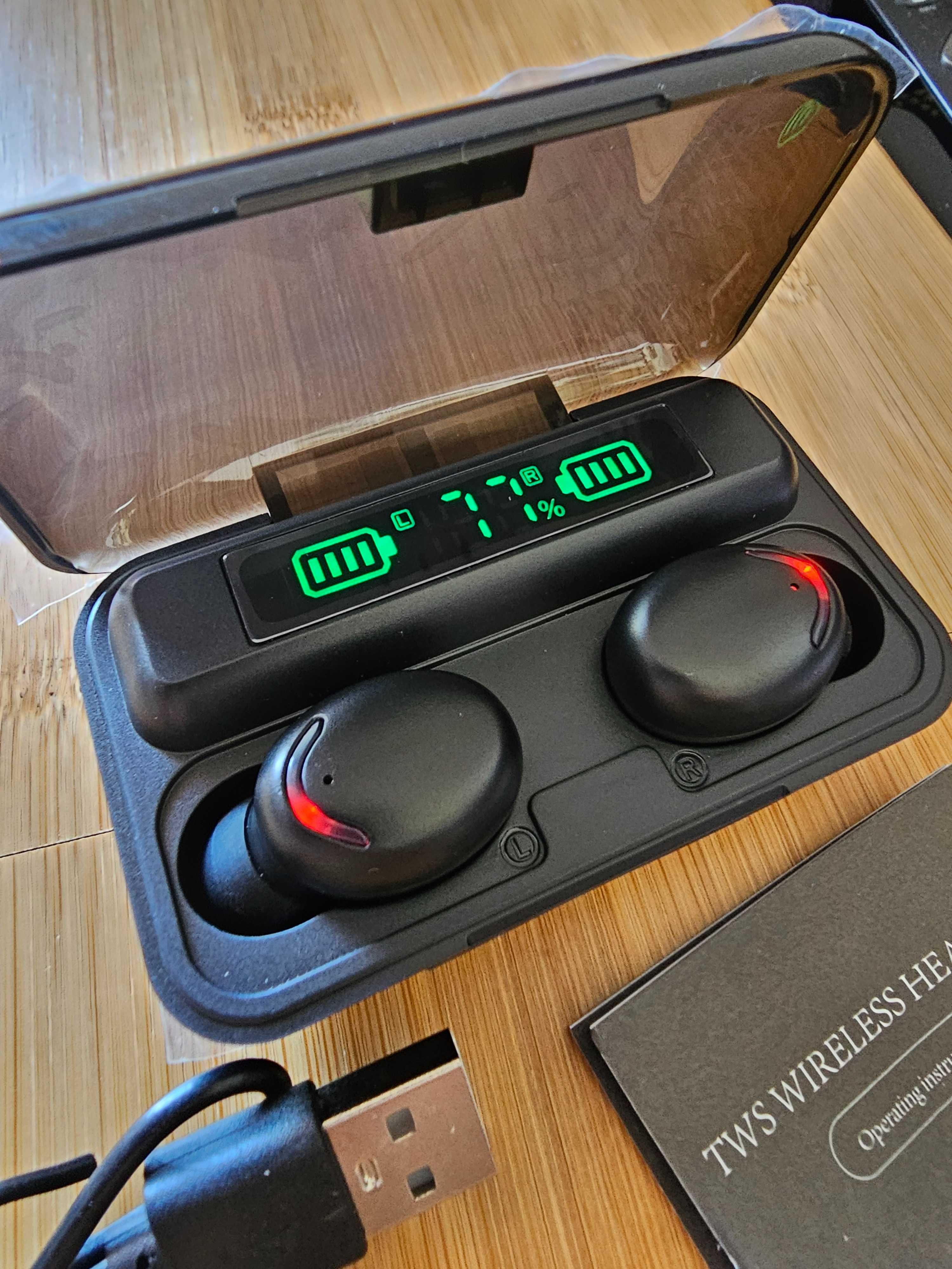 Auriculares Bluetooth com powerbank NOVOS