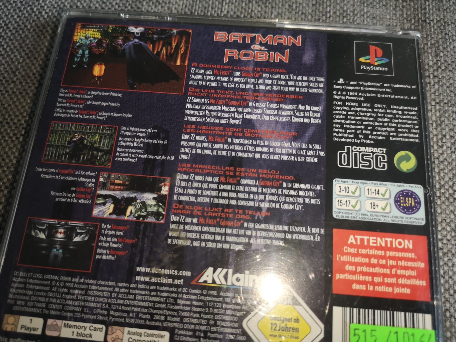 Batman & Robin PSX PS1 gra ANG (stan bdb) komplet SKLEP Ursus