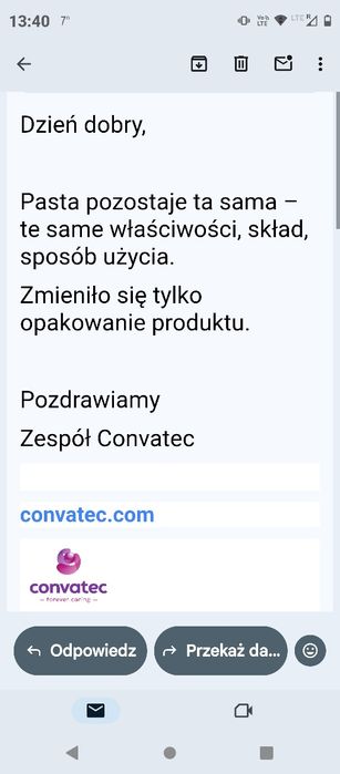 Pasta stomahesive convatec