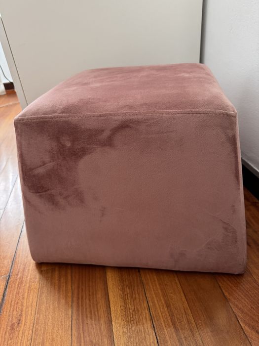 Puff Veludo Rosa Seco