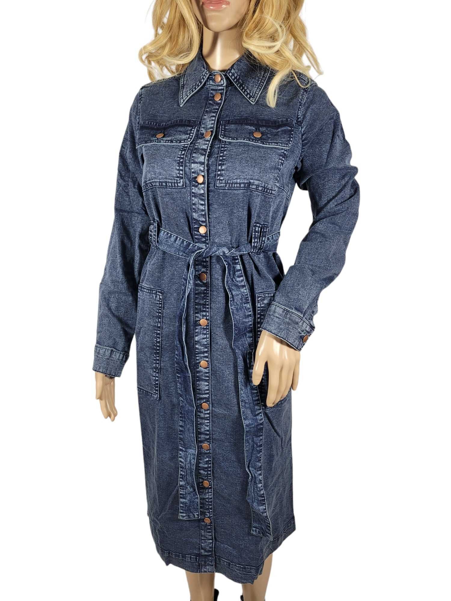 Nowa jeansowa sukienka szmizjerka 34,XS/36,S BonPrix BPC guziki