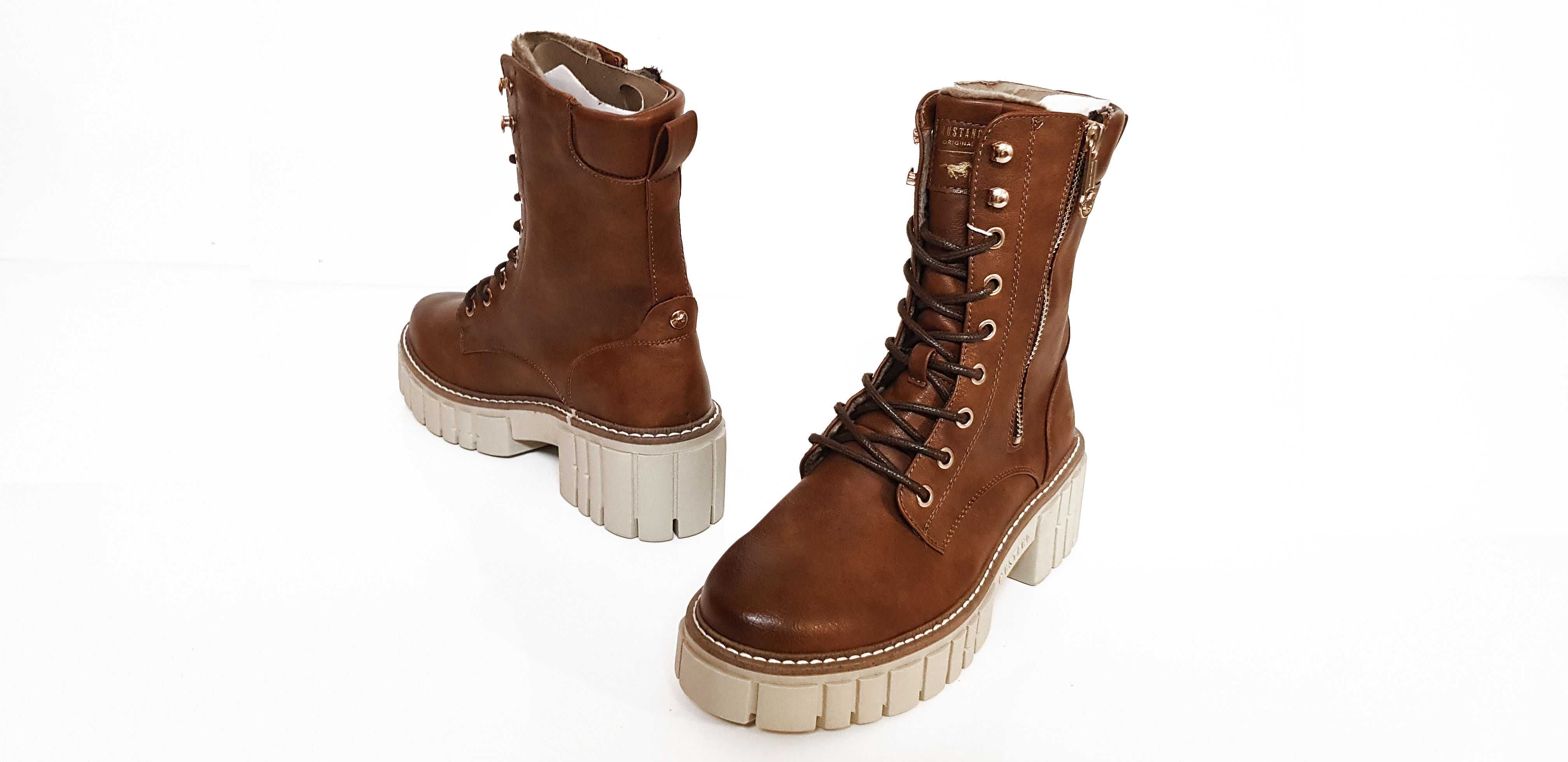 Botki damskie MUSTANG brąz r. 39 SALE !!!