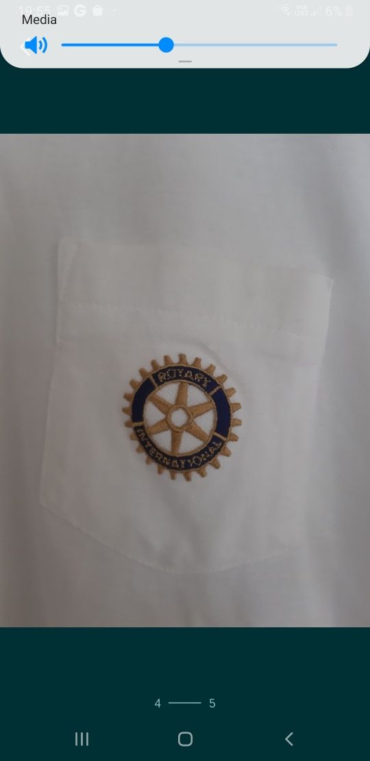 Koszulka Rotary unikat stara vintage biała logo tshirt polo XL prl boh