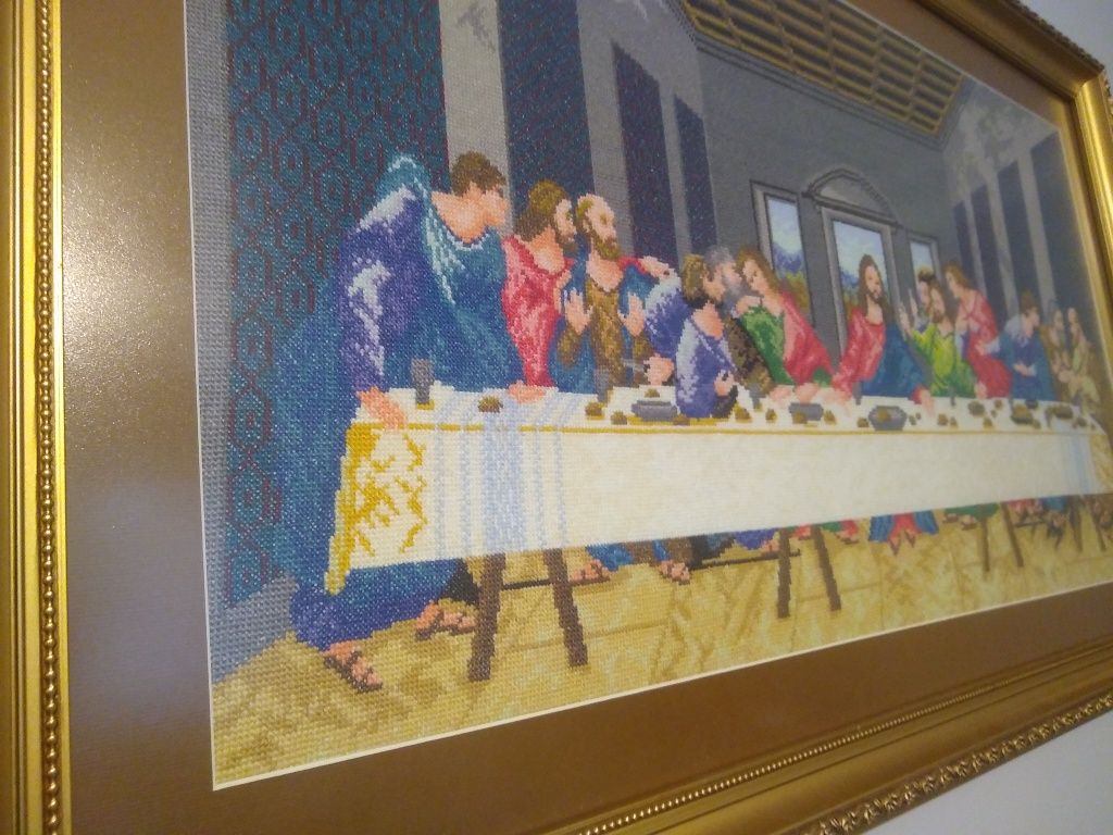 Ostatnia wieczerza haft krzyżykowy bardzo drobny