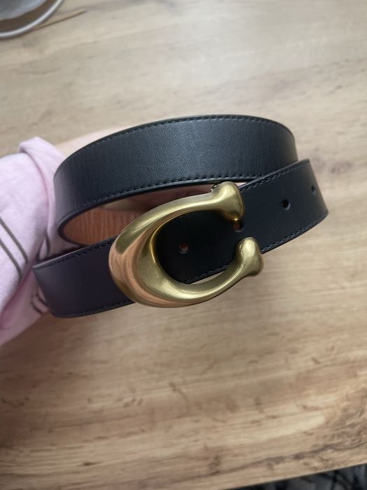 Шкіряний двосторонній пояс ремінь COACH