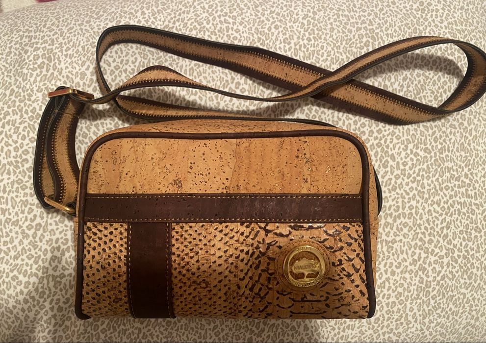 Mala cortiça beje e castanha nova