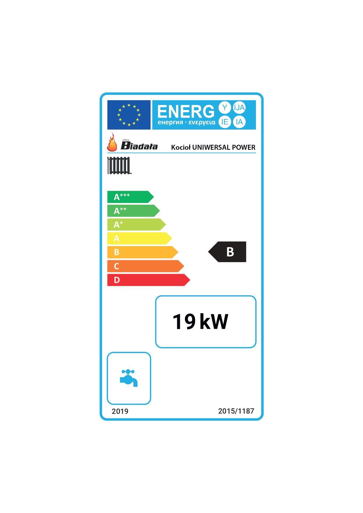 Kocioł, Piec - pellet, drewno, ekogroszek. Uniwersal Power 19 kW.