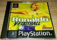 Ronaldo V-Football PS1 completo na caixa