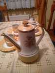 Zestaw kawowy Chodzież porcelana złocona kwiaty