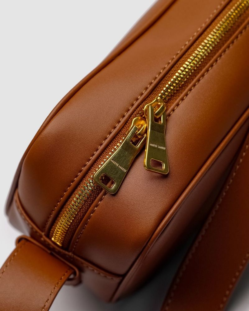 Torebka Miu Miu Nappa Leather Shoulder Bag Brown