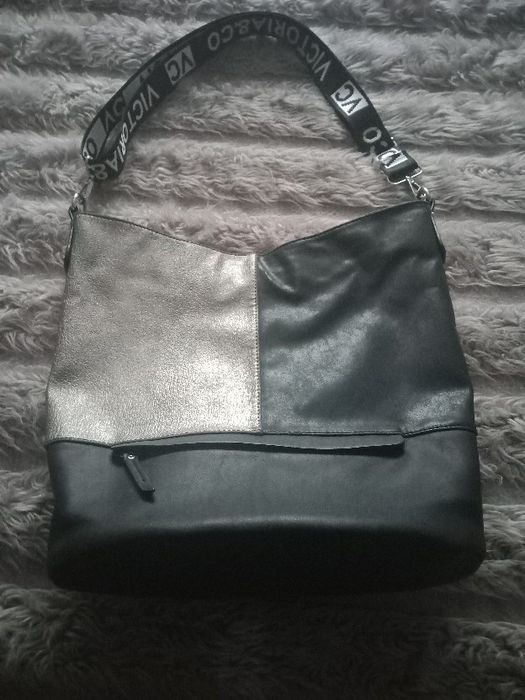 Torebka czarna złota