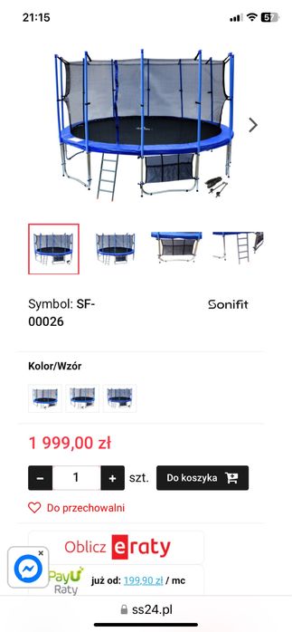Trampolina ogrodowa