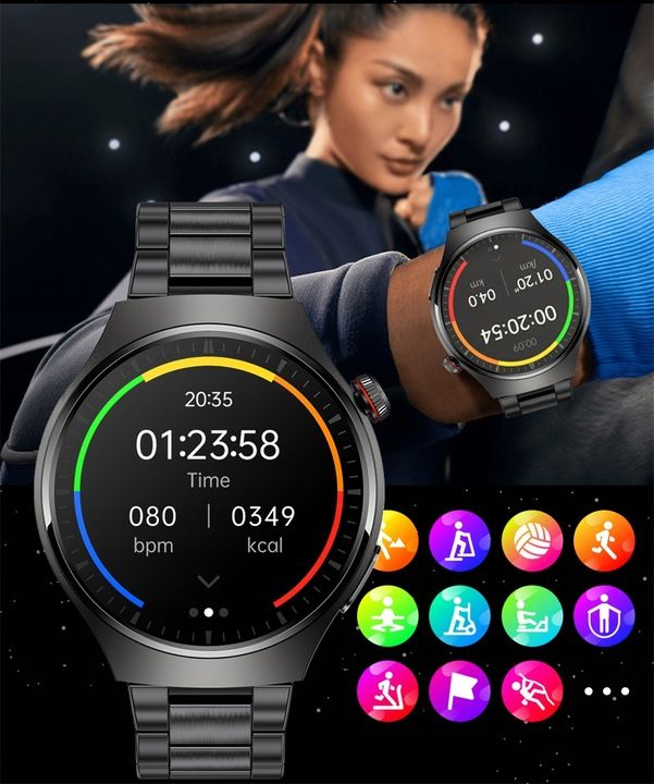 Zegarek Smartwatch Amoled Pomiar Curku Ekg Glukoza Bmi Rozmowy Ciśnien