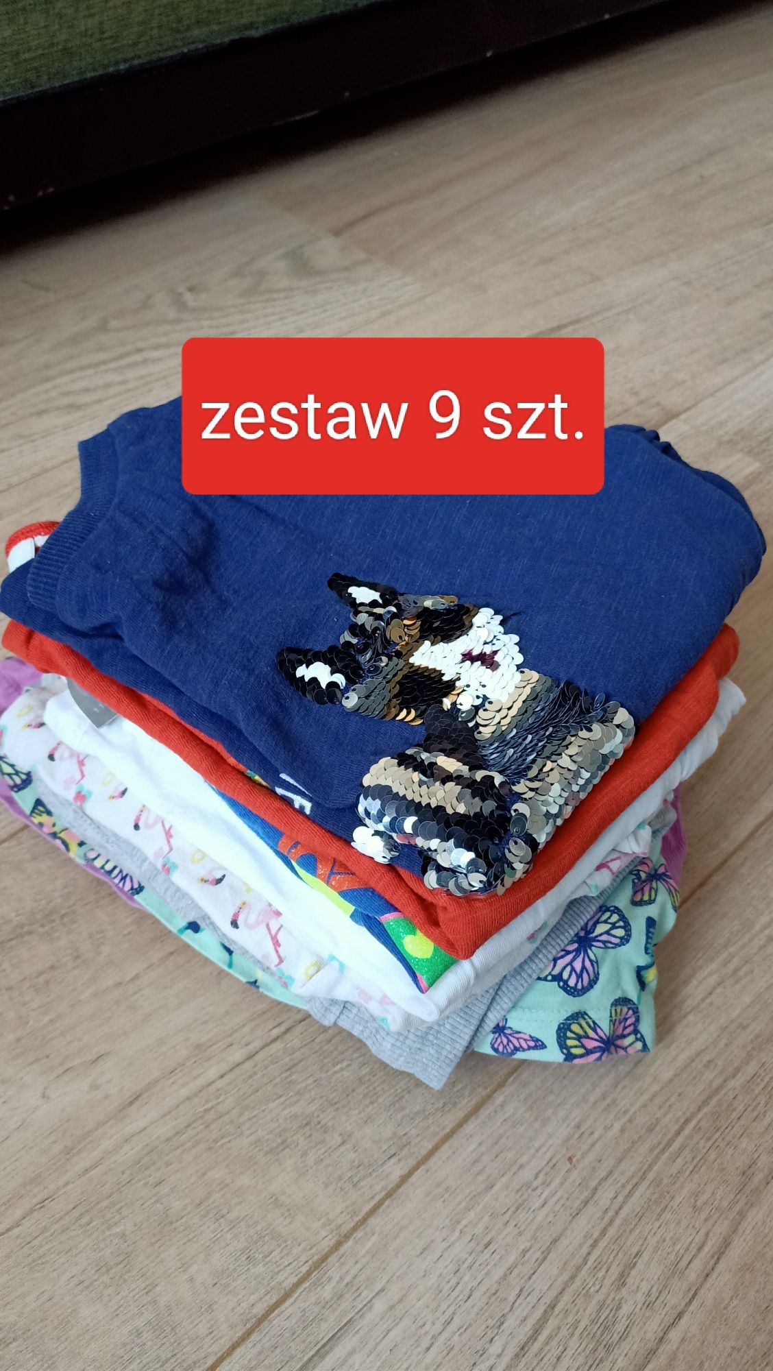 Zestaw paka ubrań 9 szt. 116 dziewczynka