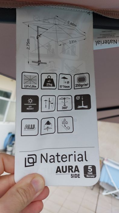 Guarda sol + bases 4x26kg