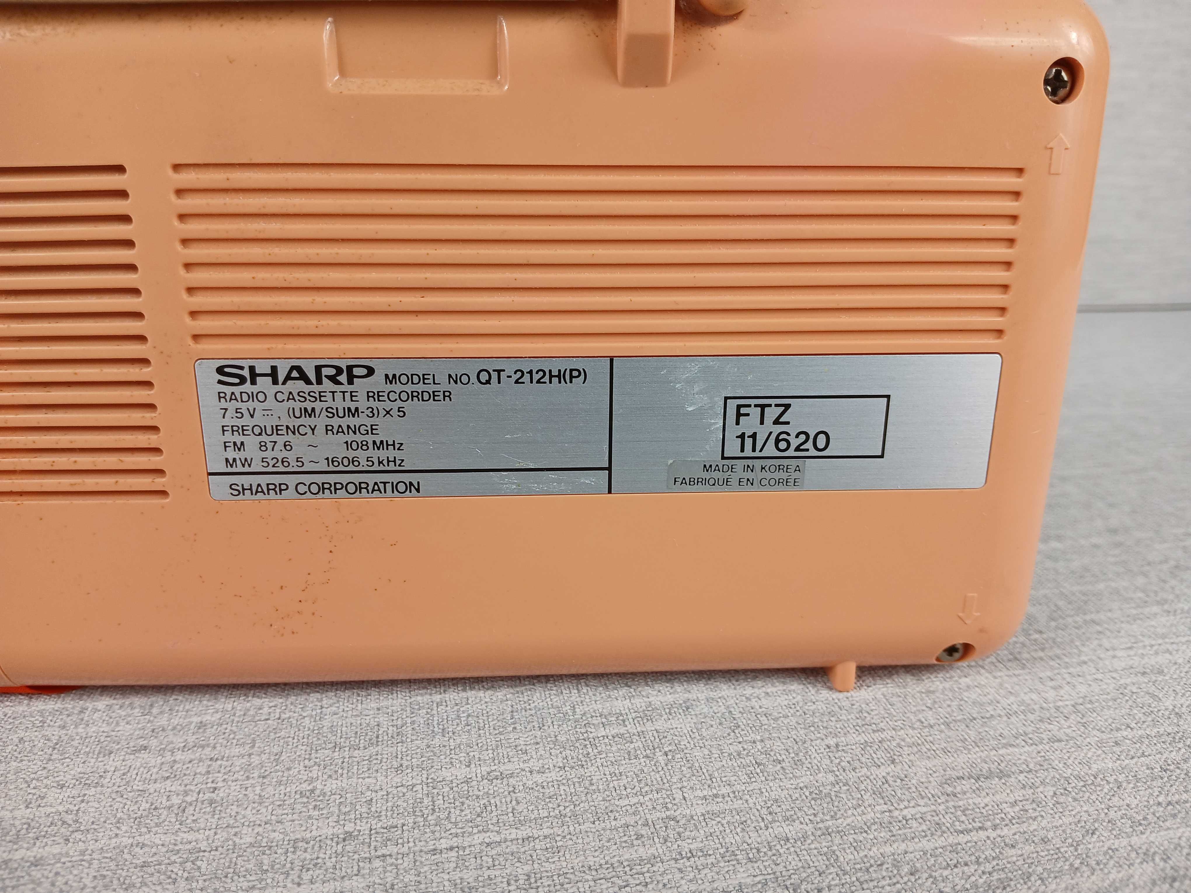 Stare radio przenośne Sharp QT-212H(P) Made in Korea Retro Boombox