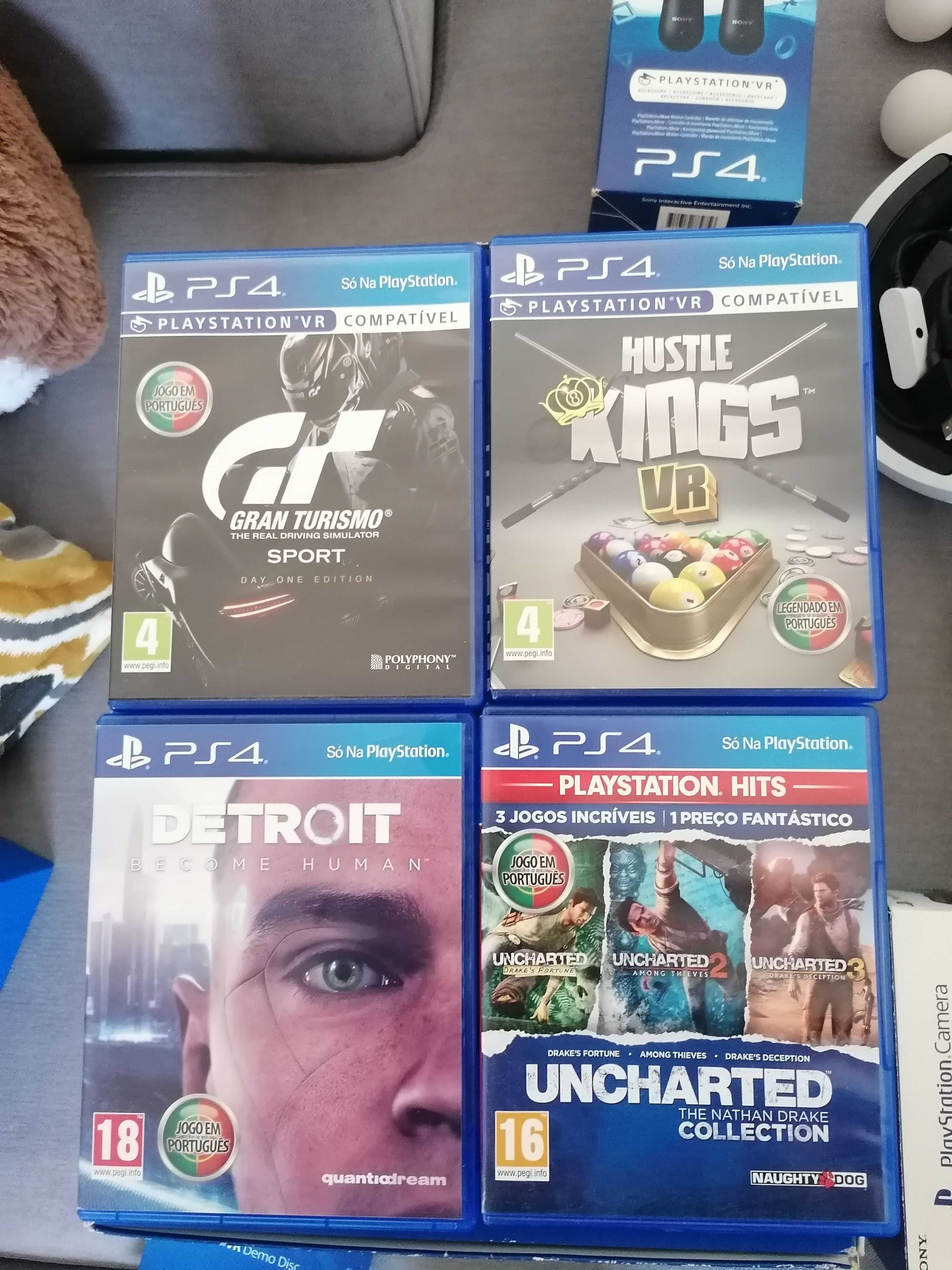 PS4 + 2 Comandos + PSVR + 2 Comandos Move + Jogos