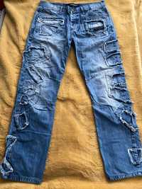 Spodnie męskie jeans Cipo&Baxx  łaty bawełna  W34L34
