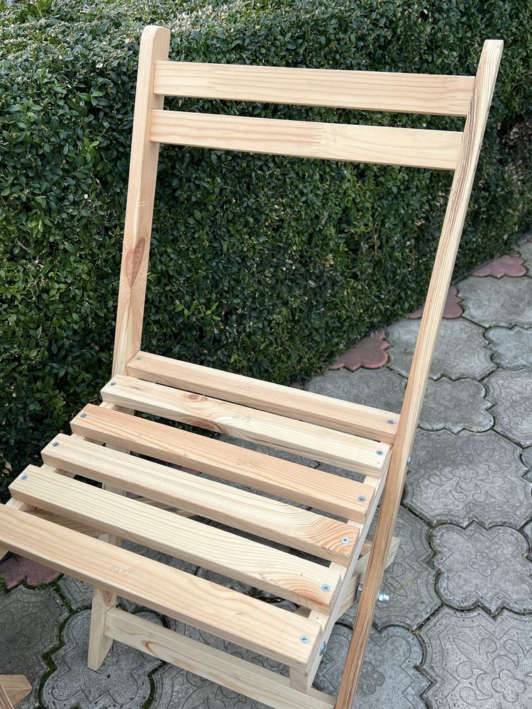 Розкладний деревяний стілець садова мебель дерево  сосна