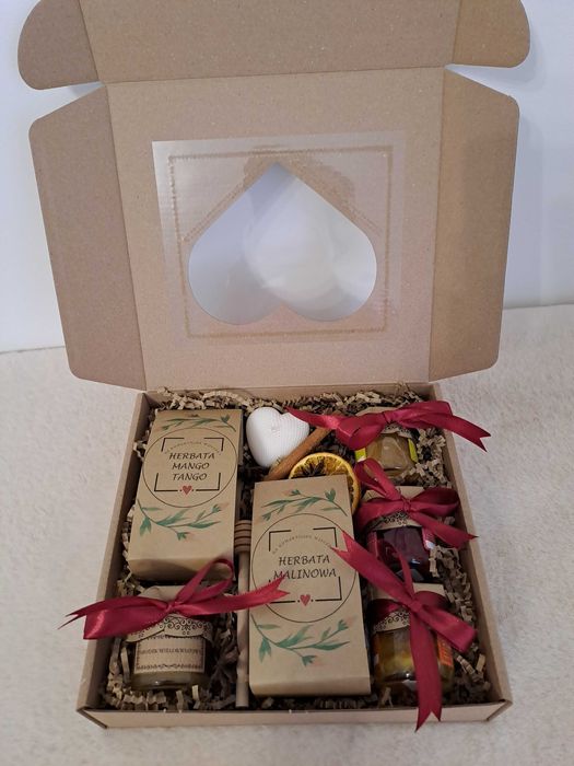 Box herbata mango i malina, musy,czerpak,miód,świeca sojowa