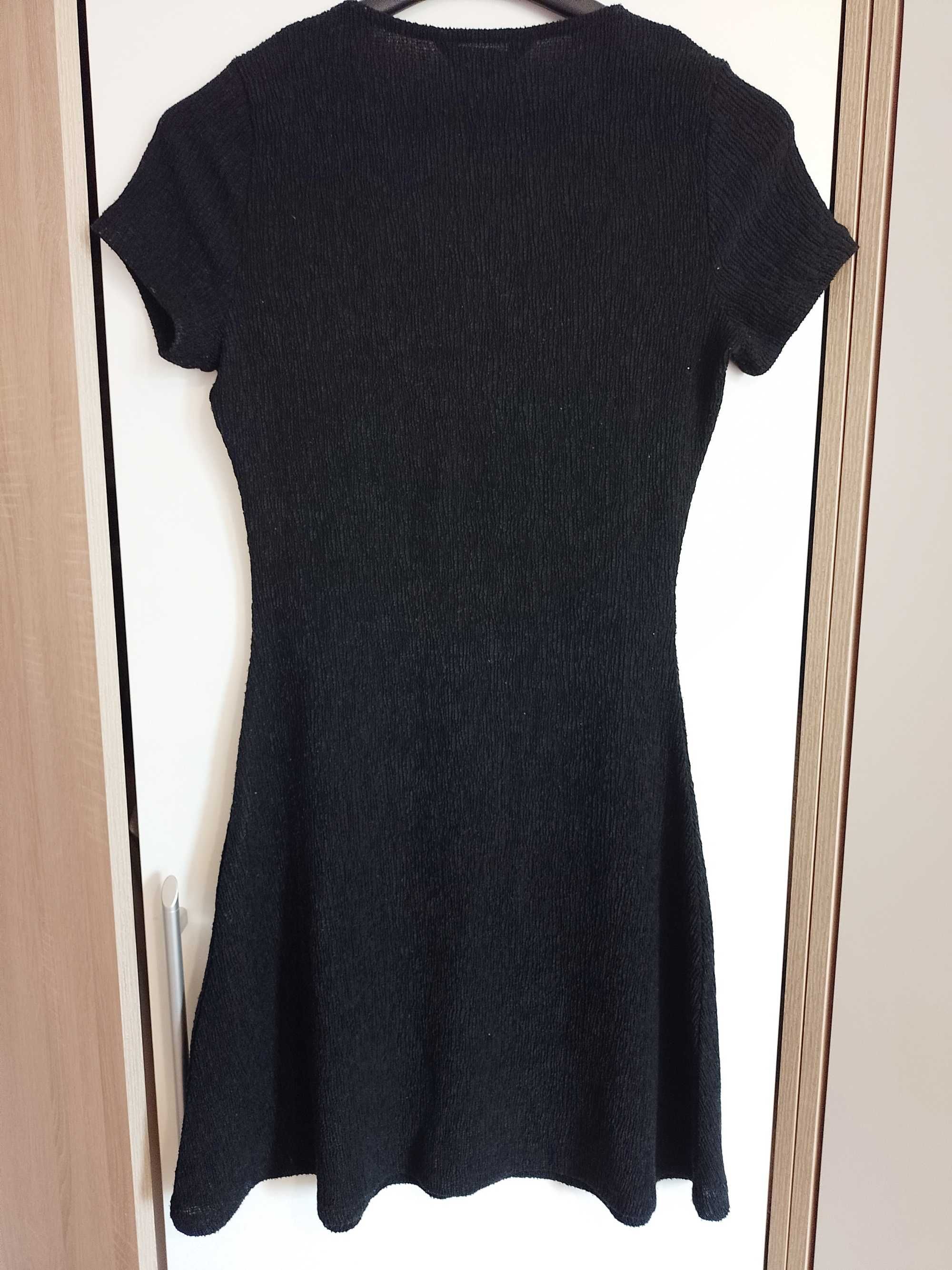 F&F czarna sukienka z guzikami XS