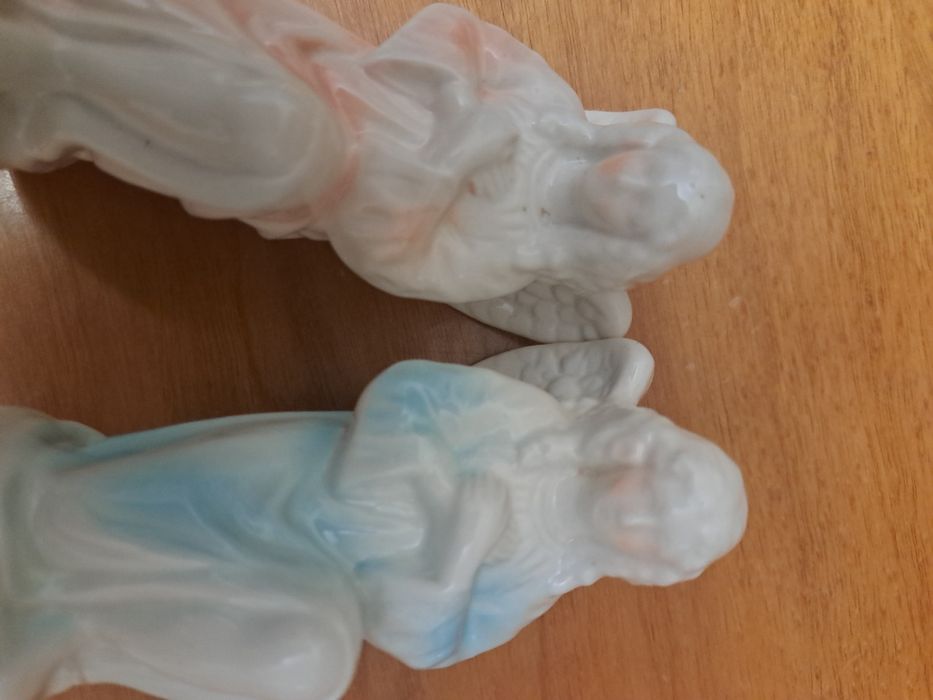 Figurki porcelana para aniołów opiekuńczych stróży tzw Śląsk  stare