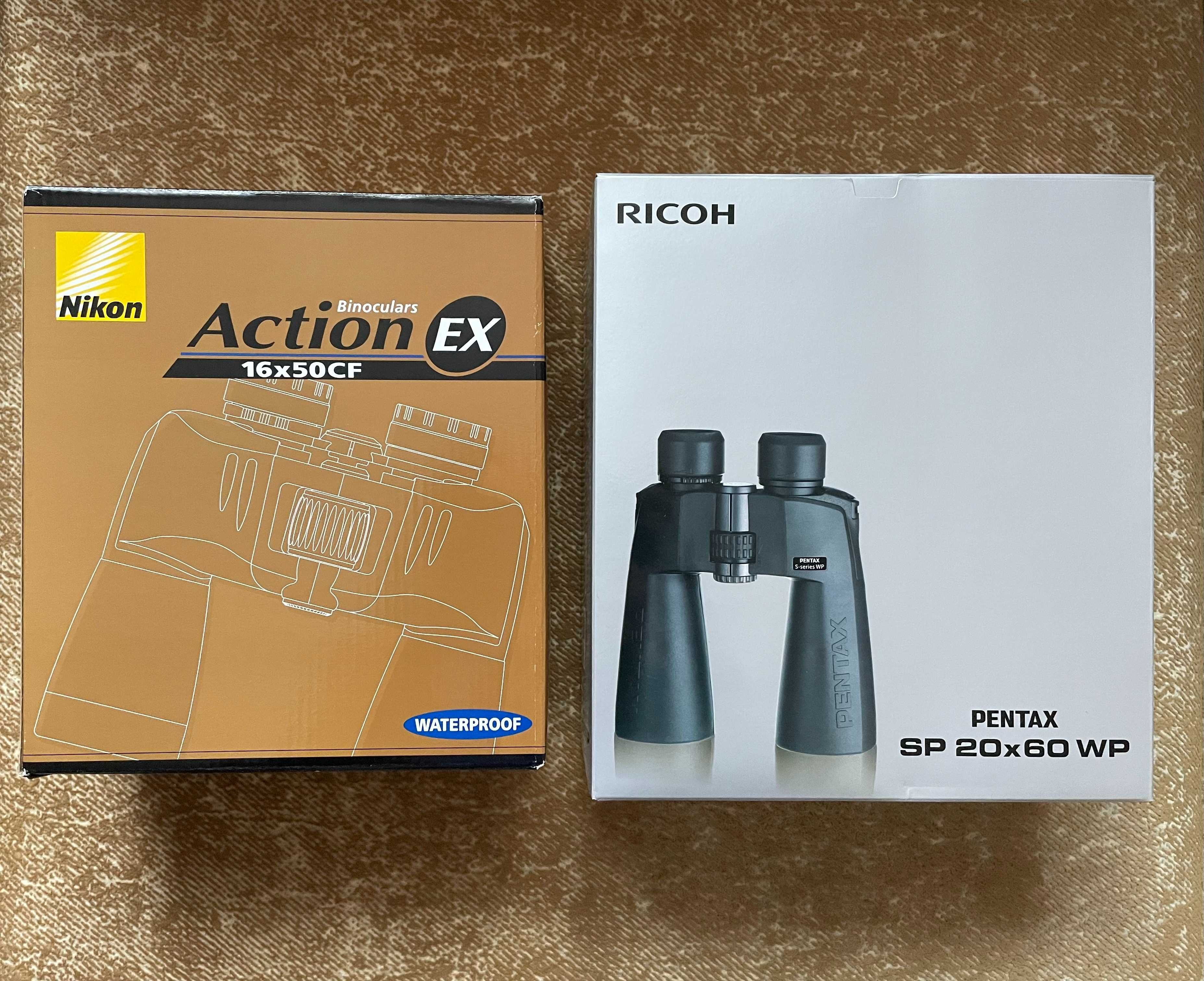 Бинокли Nikon Action EX 16x50/Pentax 20x60 НОВЫЕ