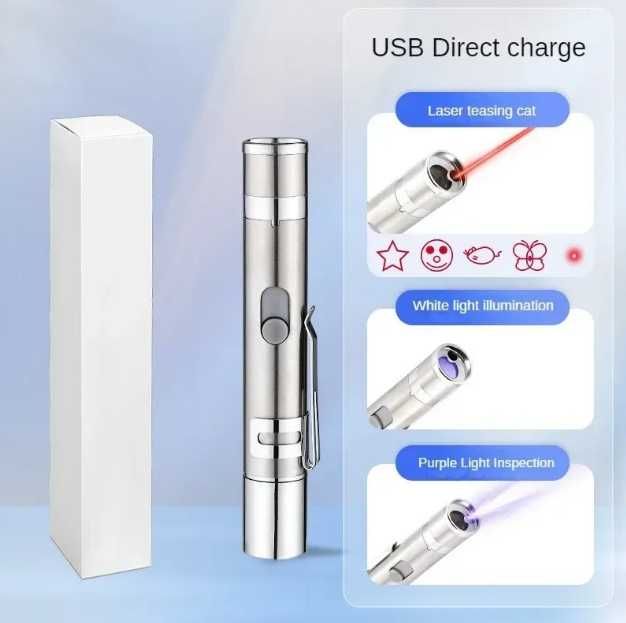 Лазерная указка три режима свечения USB зарядка