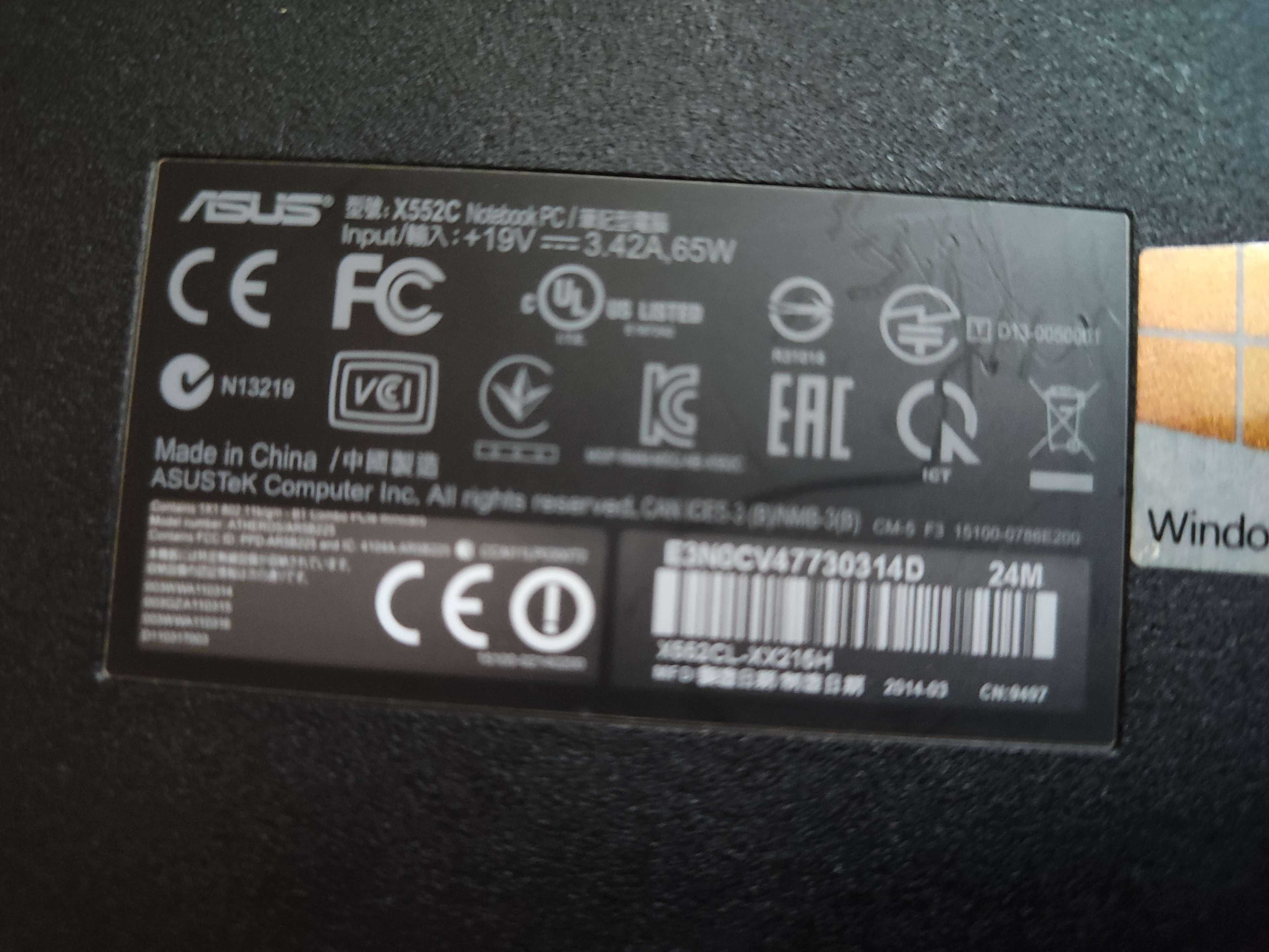 Laptop Asus X552C 2117U GeForce GT 710M 500GB 8GB