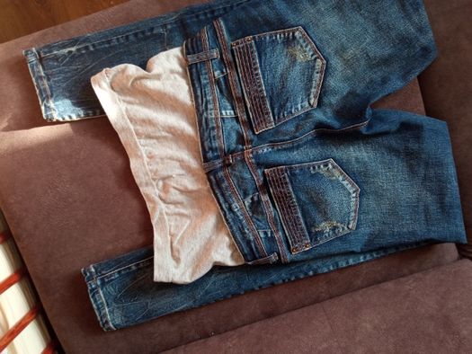 Nowe modne, ciążowe spodnie z przetarciami / jeansy r. 28/32