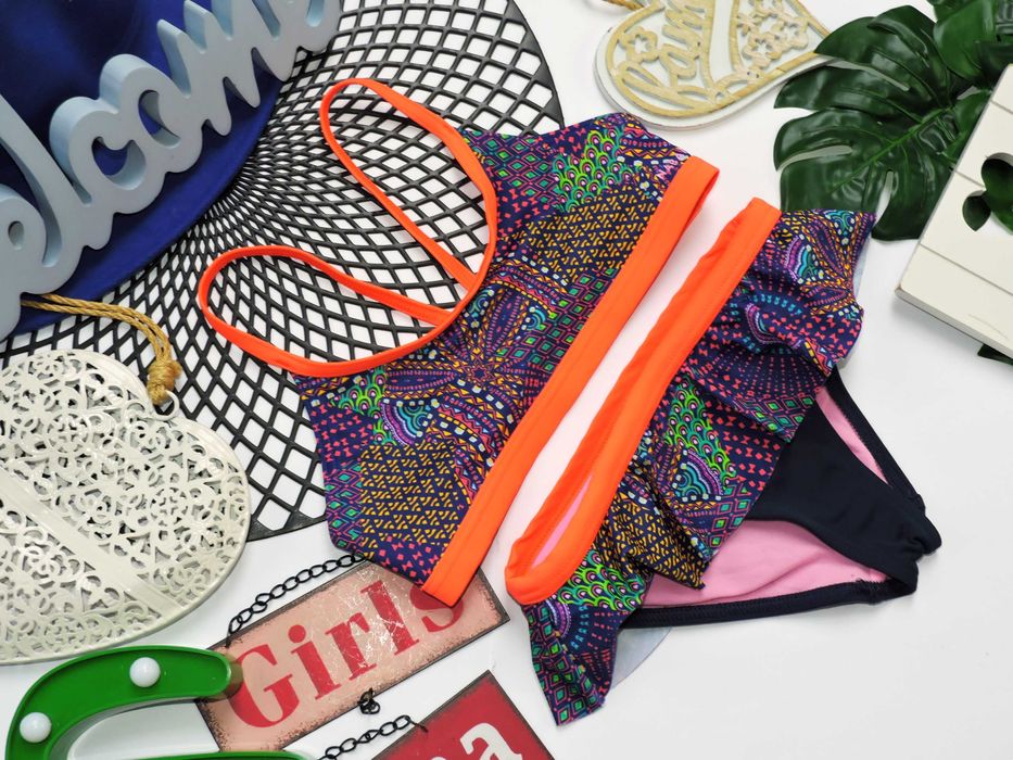 Nabaiji - markowy strój kąpielowy neon r 92/98