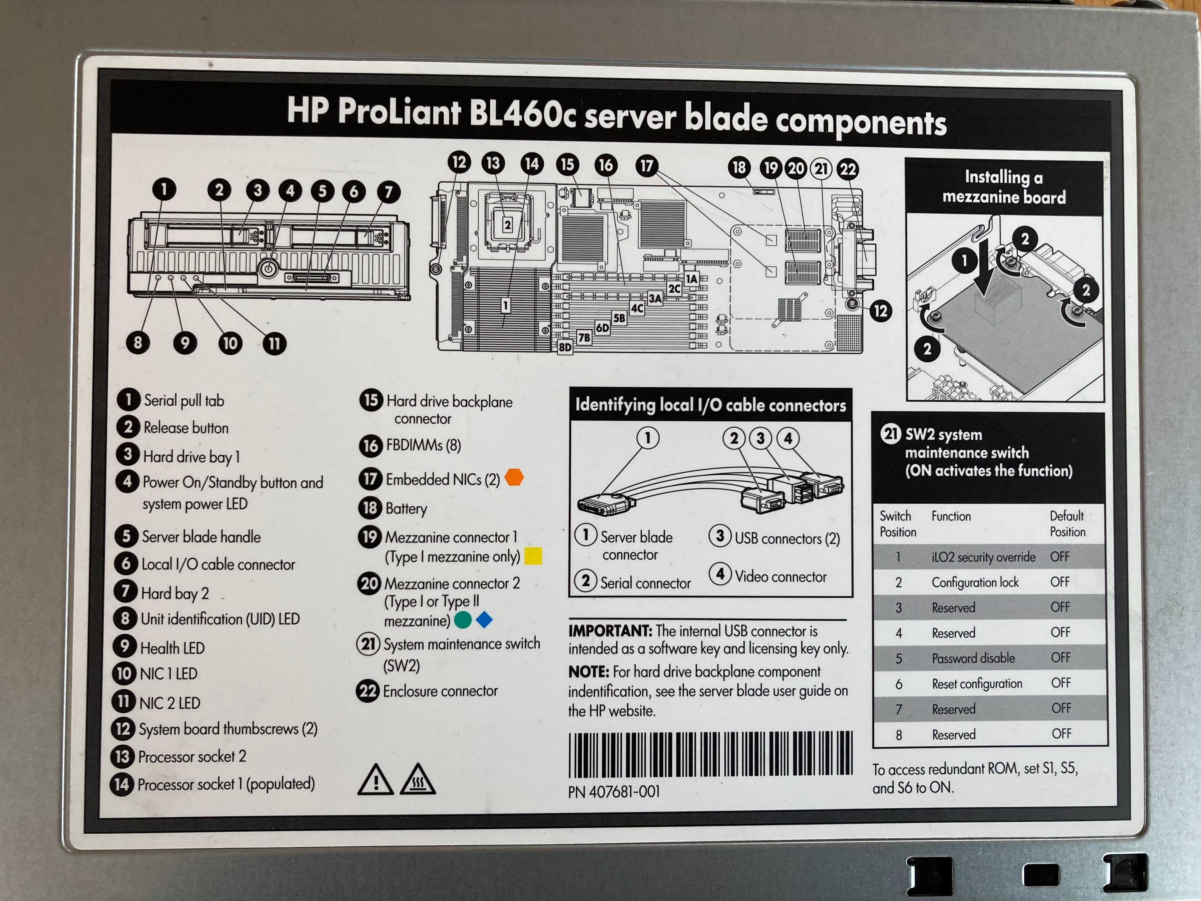 Serwer HP ProLiant BL460c blade