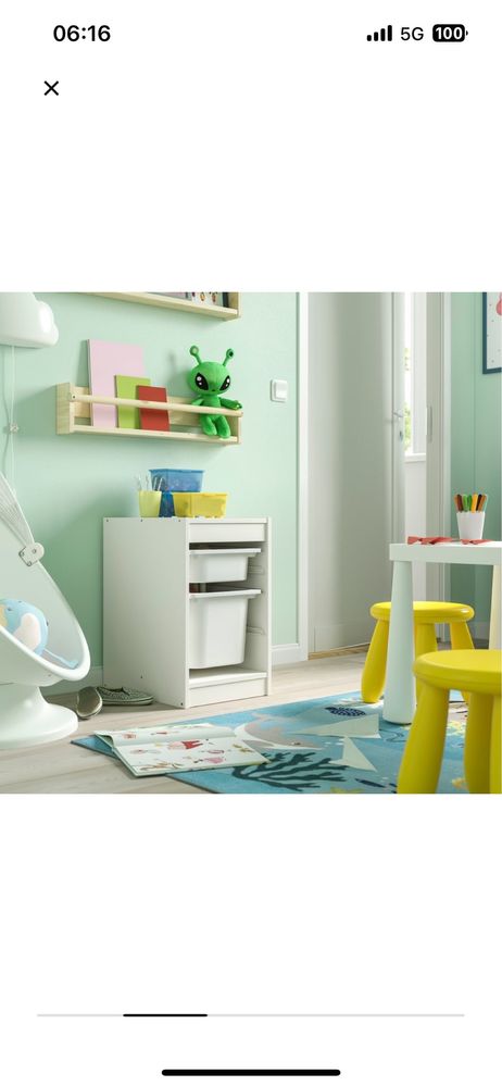 Regał trofast IKEA 3 sztuki biale + pojemniki