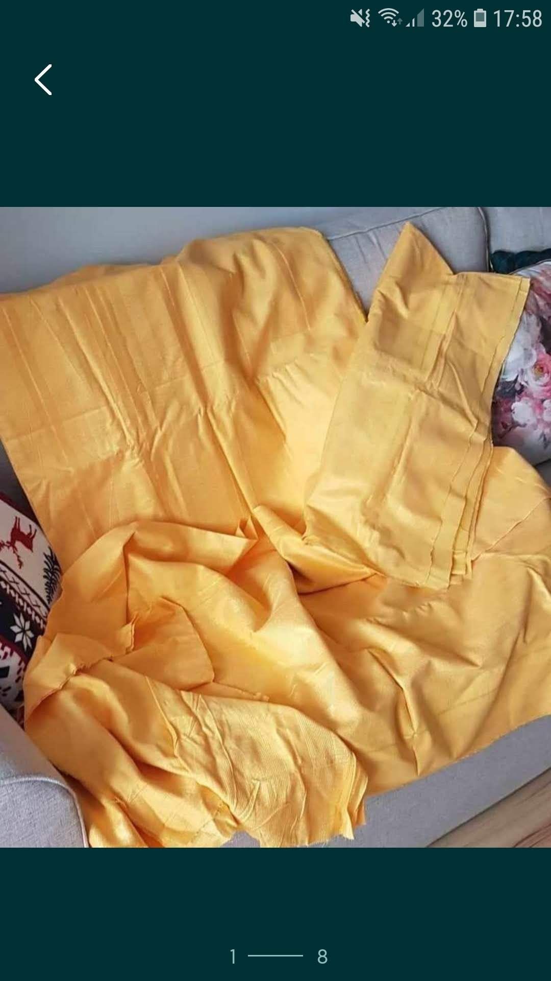 Materiał na zasłony żółty 2 szt + lambrekin