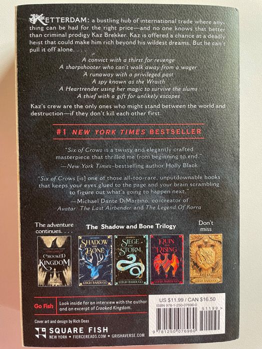 Livro em inglês Six of Crows