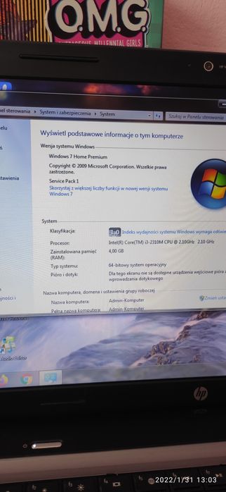 laptop hp g6 , ssd, i3