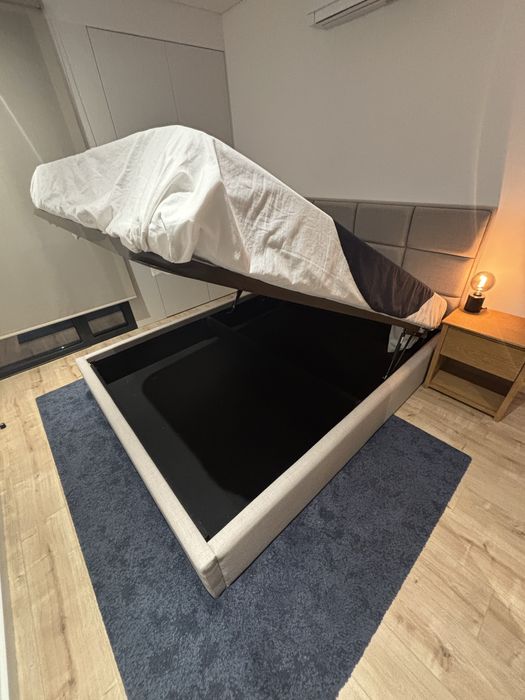 Cama casal estufada + colchão