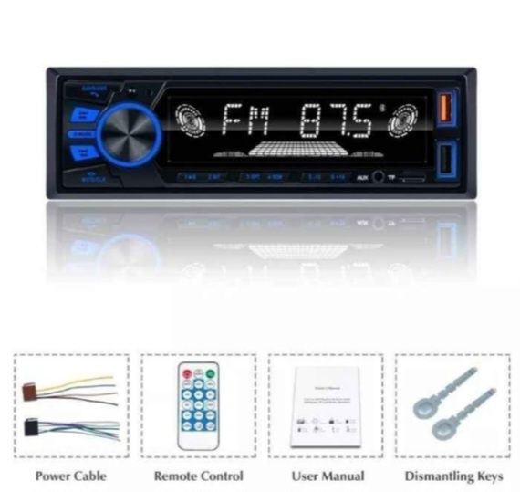 Rádio 1 din com bluetooth e aplicação para telemóvel