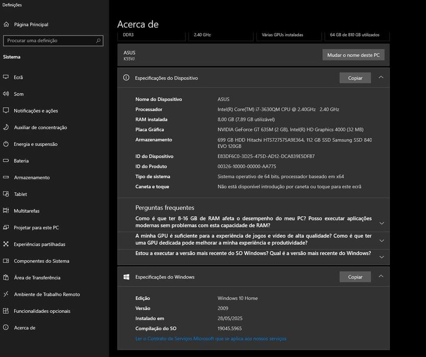 Portátil Asus Bom estado
