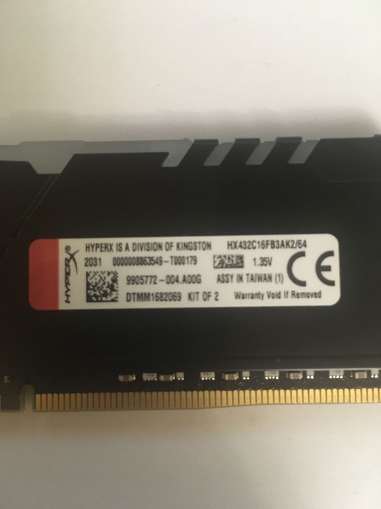 Озу hyperx fury ddr4 3200 mhz 64 gb rgb