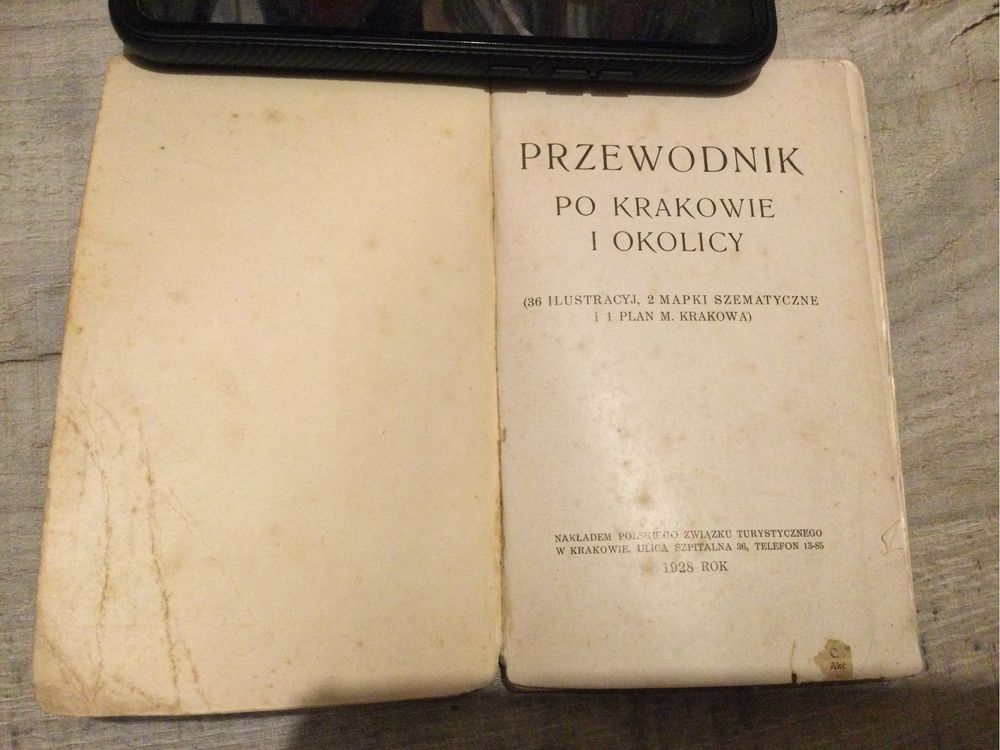 Przewodnik po Krakowue i okolicy,1928 r,2 mapki,plan,36 ilustracji